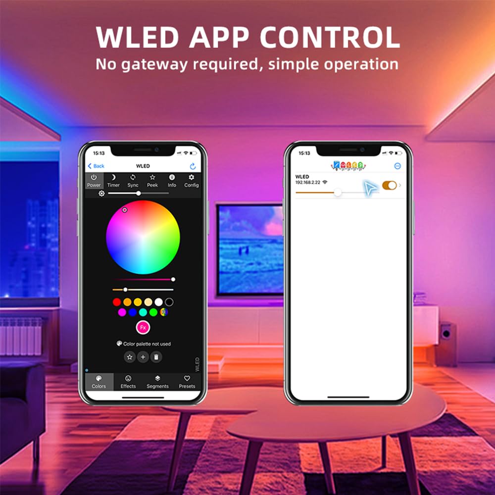 WeiguoIOT ESP32 WLED Digital LED Strip Controller with Microphone,Music Sync, USB-C, 5-24V, 16A Fuse - Image 2