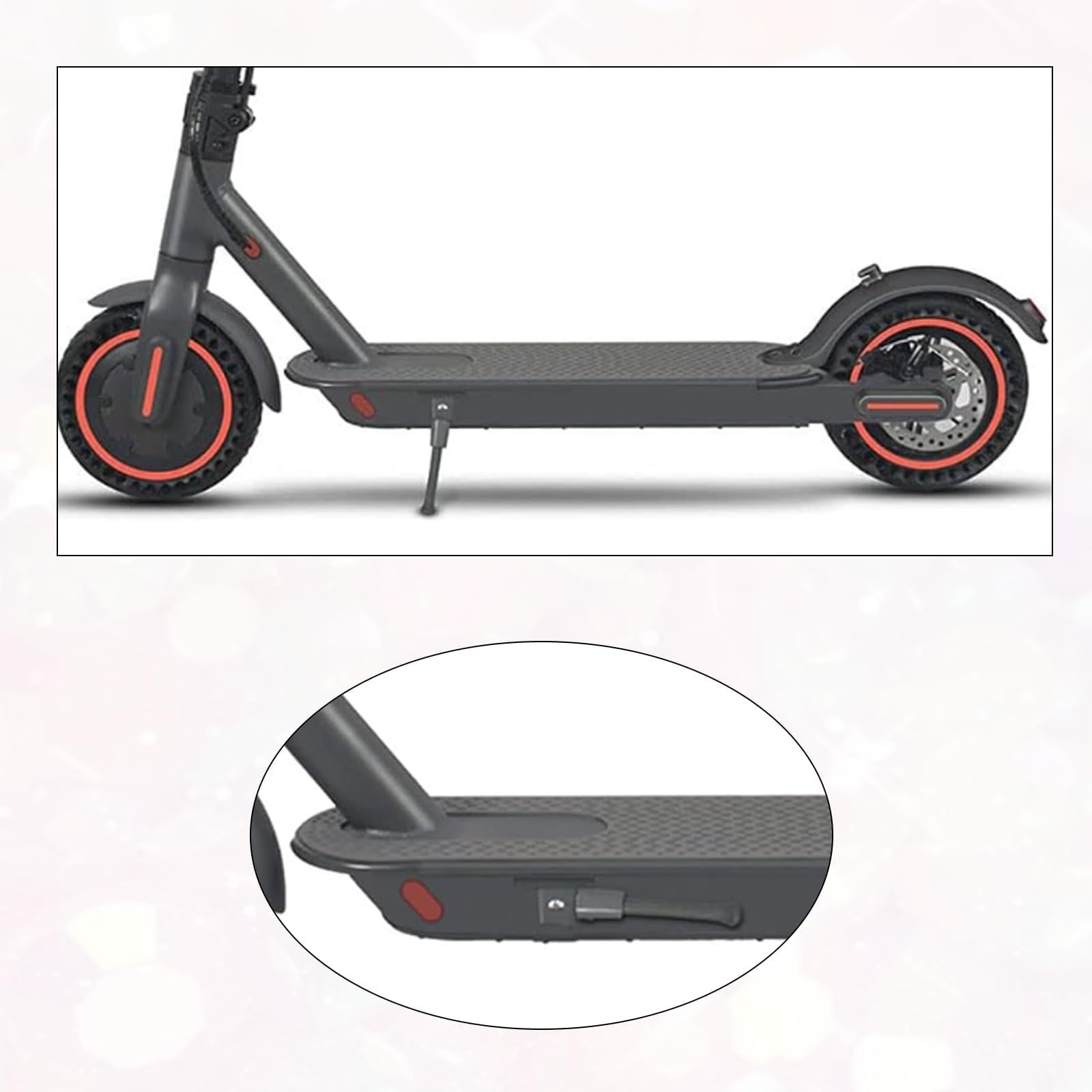 Soporte universal para patinete eléctrico compatible con Xiaomi M365/Pro/Pro2/1S/Scooter 3. Soporte lateral plegable, aluminio, incluye 2 tornillos, fácil montaje, resistente, color negro