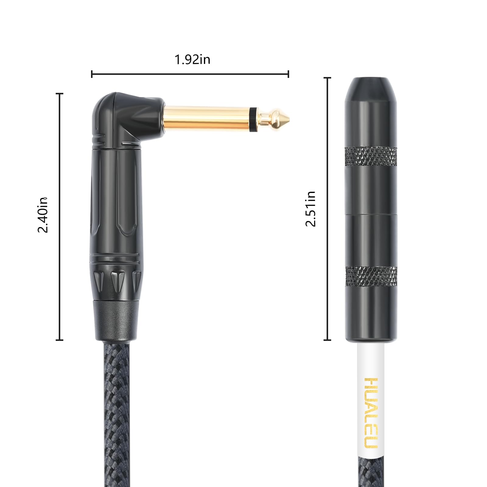 6,35 mm rechtwinkliger TS-Stecker auf 6,35 mm TS-Buchse, 6,35 mm 1/4 Mono-Stecker auf Buchse, Anschluss für untere Gitarre/V-förmige Gitarre/Front-Klinkenstecker, 1 Stück