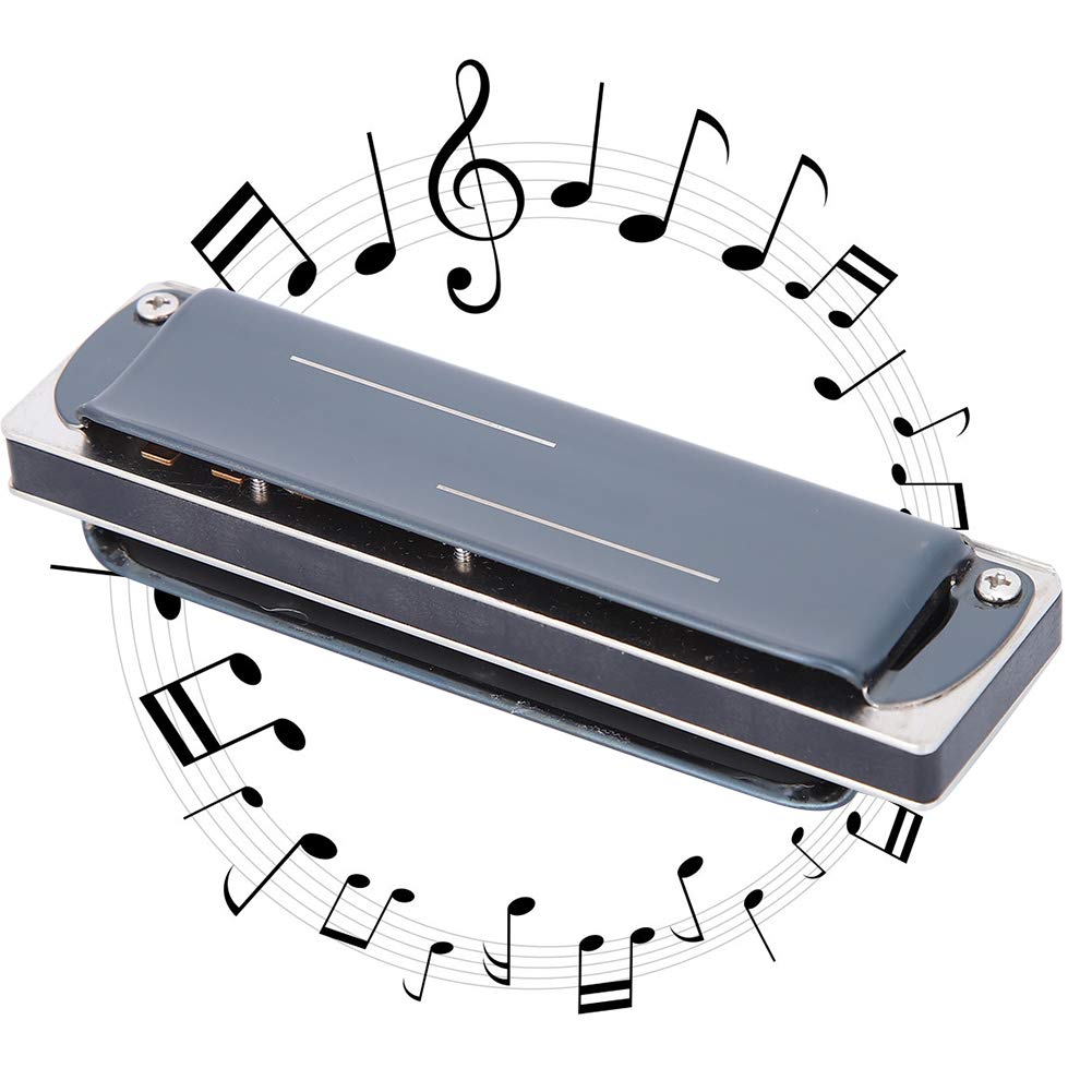 Naroote Armonica Blues Copertura in Acciaio Inossidabile Chiave E Strumento Musicale per Principianti Pratica Armonica a 10 Fori per Bambini E Adulti, Resina Bianca (BLACK)