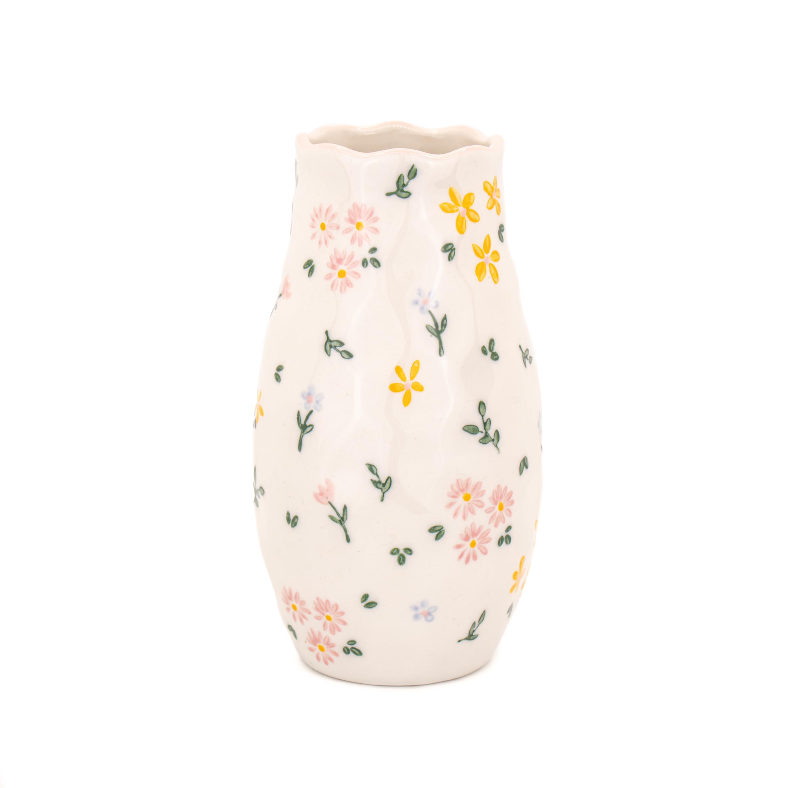 Sass & Belle Ditsy Floral Vase - Ceramic Decorative Bud Vase for Flowers Vintage Style for Home Decor Table Decor Small Vases for Table Decoration House Gifts