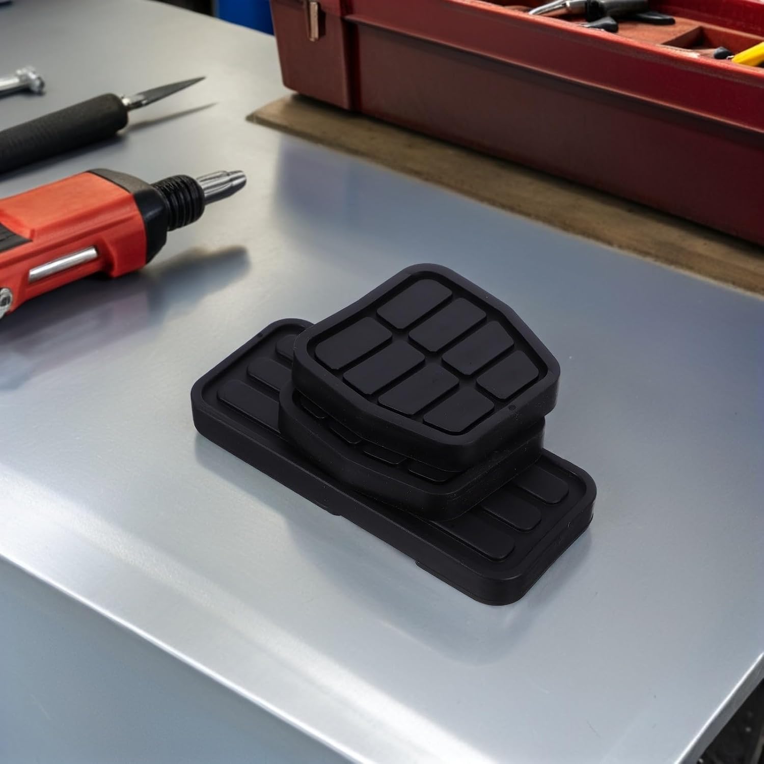 3pcs Car Pedal Pad Cover Set for Accelerator and Clutch, Black Plastic