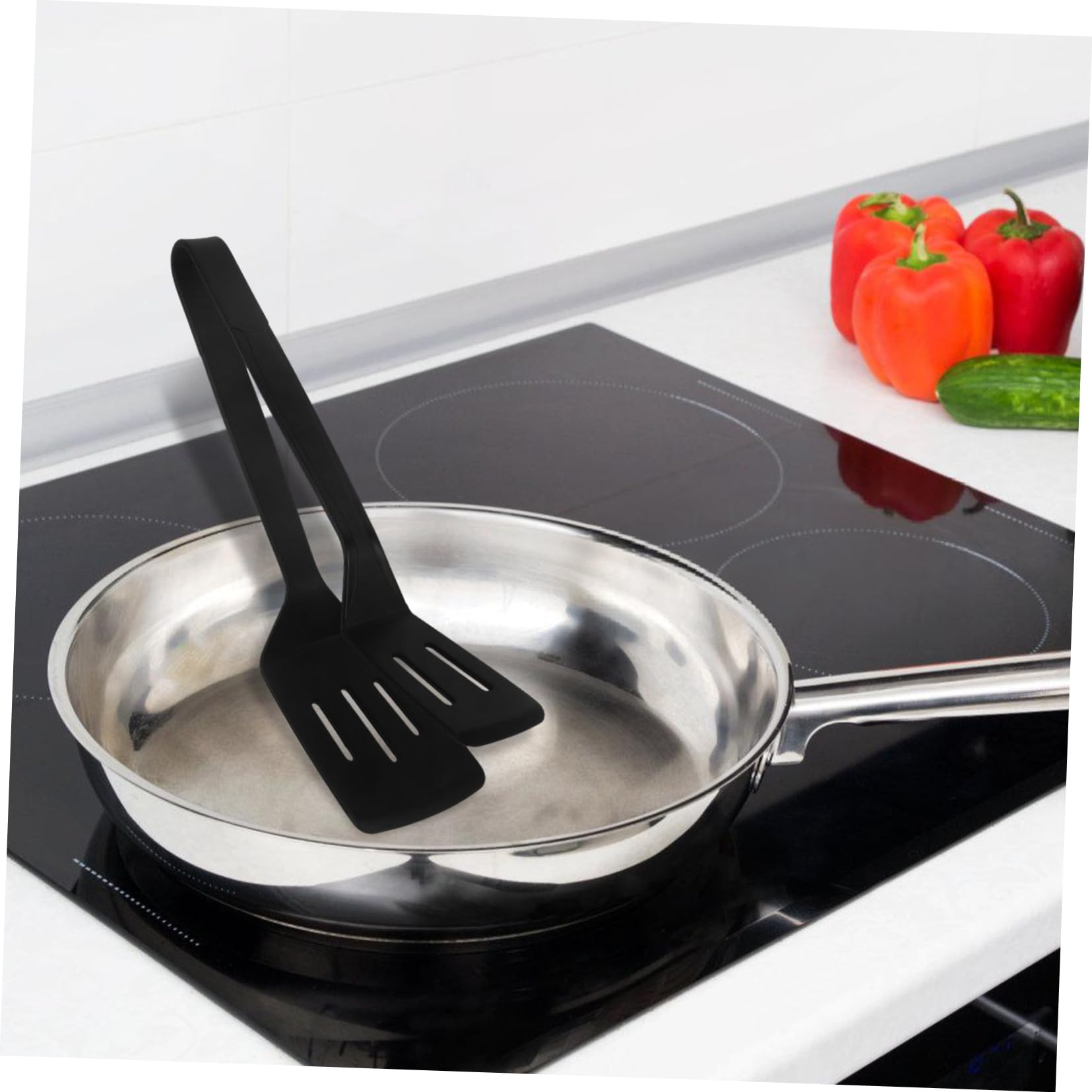 3 Stück Bratspatel-Clip Dreher Essensclips Burger-Smasher Essenszange Grill spachtel schlagende Schaufel Silikonschaufel Küchenzange Servierzange Kieselgel Black