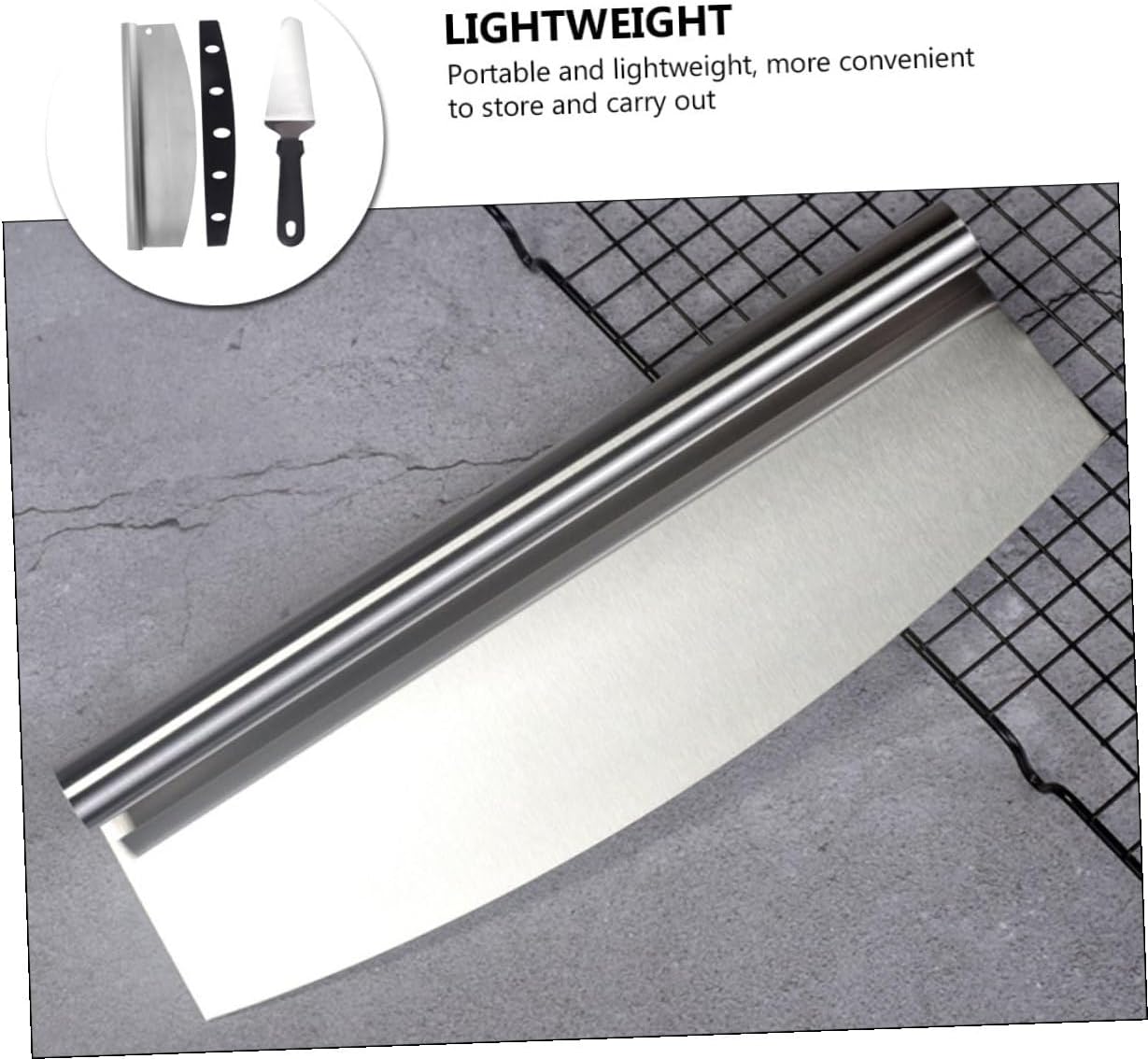 2pcs Stainless Steel Pizza Cutter and Perforated Pizza Peel Set with Pp Handle Cover Multifunctional Kitchen Tool for Making and Serving