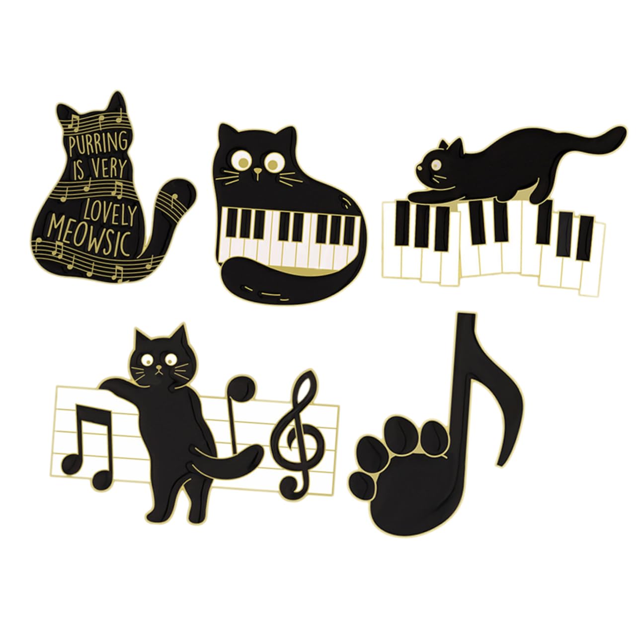 Healvian Spilla Corpetto Spillo Perni Spilla Con Animali Carino Spille Distintive Pin Per Gatto Vestiario Spilla Per Abbigliamento Smalto Musicale A Tema Black Lega