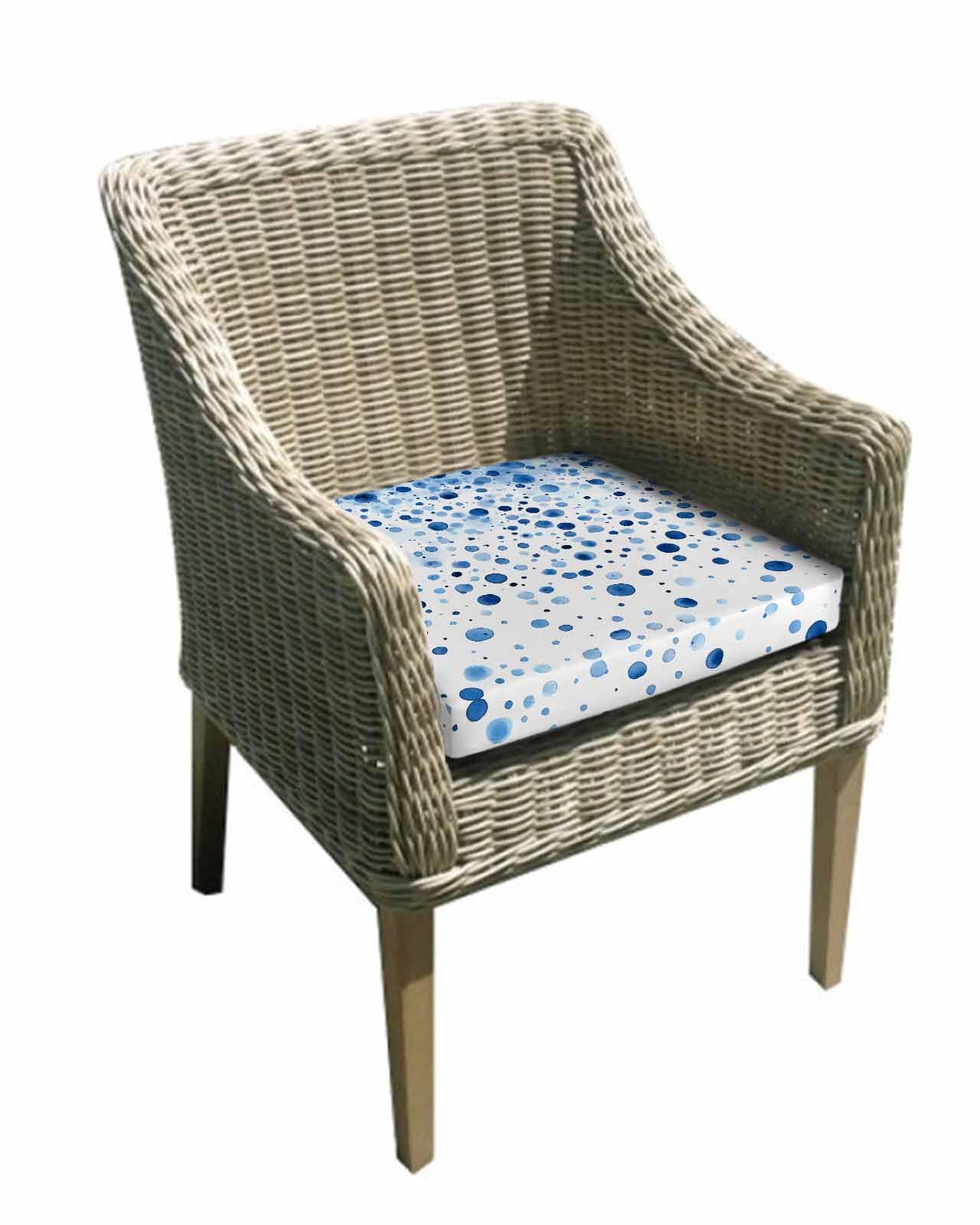 Hokiten Blue Polka Dot Outdoor Cushion Chair Cover Set of 2 - Waterproof Couch Seat Covers, Modern Art Abstract Watercolor Dot Patio Furniture Protector Cushions Slipcovers for Sofa/RV, 22