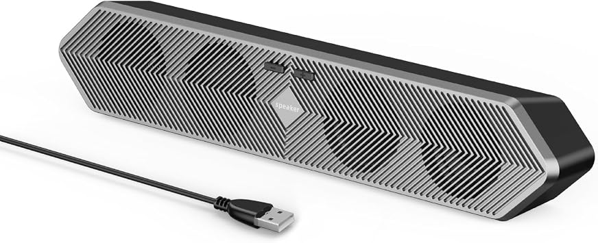 PC Speaker for Computer, Wired USB Powered Bluetooth Computer Speakers with Stereo Clear Sound, Gaming Speakers Sound Bar for Computer Desktop PC Laptop Monitor, Bluetooth & USB Input Black