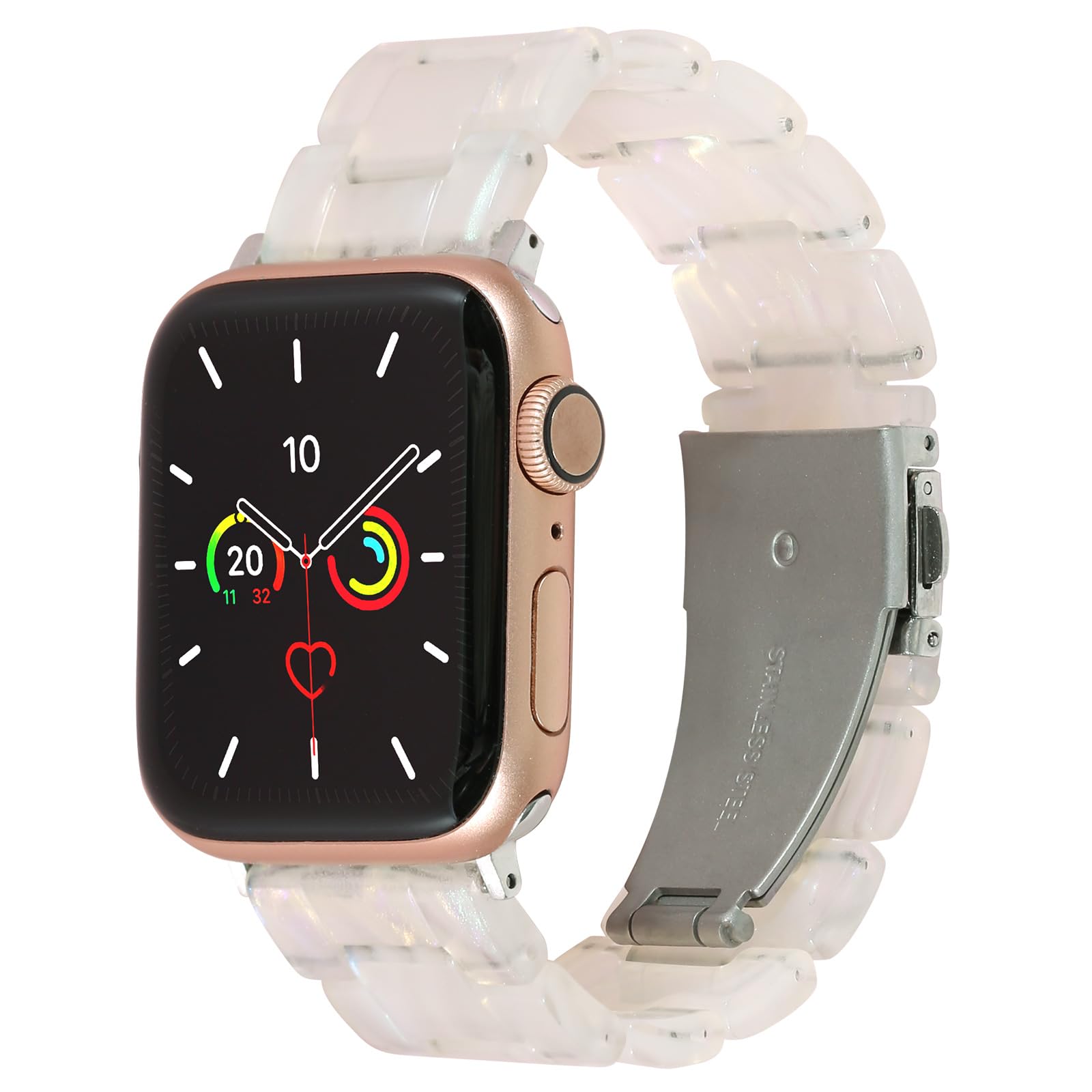 MAIRUI Resin Watch Band Compatible with Apple Watch for Women Men 41mm/40mm/38mm Series 9/8/7/6 SE Slim Bands Strap Bracelet Wristband for iWatch 5/4/