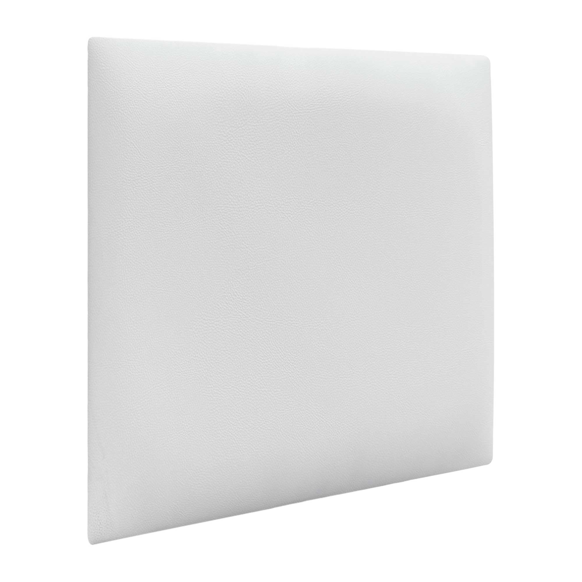 DHOME Self-adhesive Faux Leather Upholstered Wall Panels Acoustic Absorbing Impact Protection Headboards Home Bedroom Decoration (White, 50 x 50)