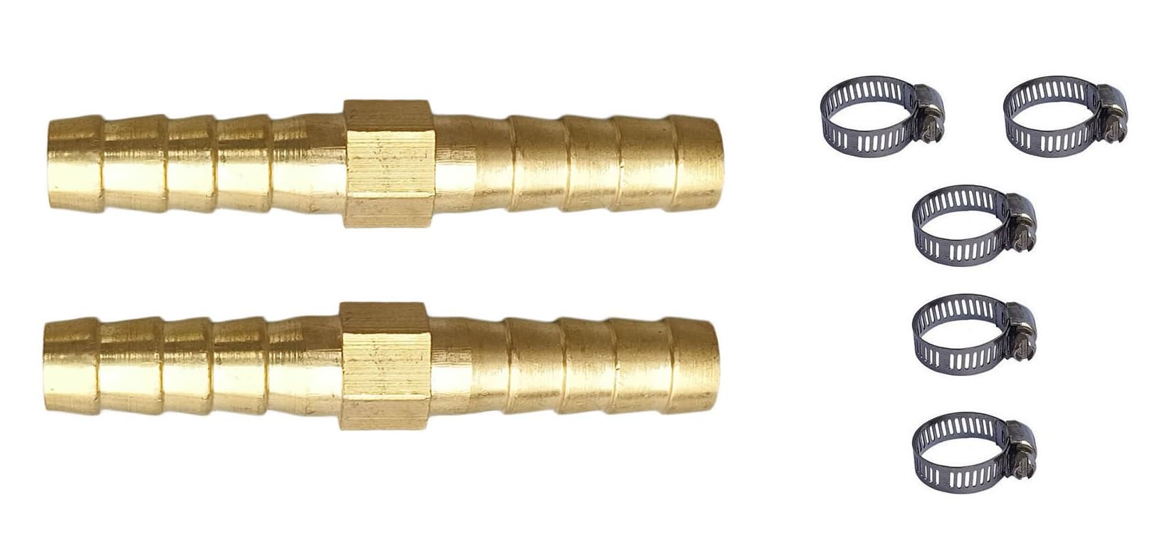Eseksafar 2pc Two Way Brass Connector 10mm with 5pc Hose Clamp set (B0DDJV31HD) Amazon Price History, Amazon Price Tracker
