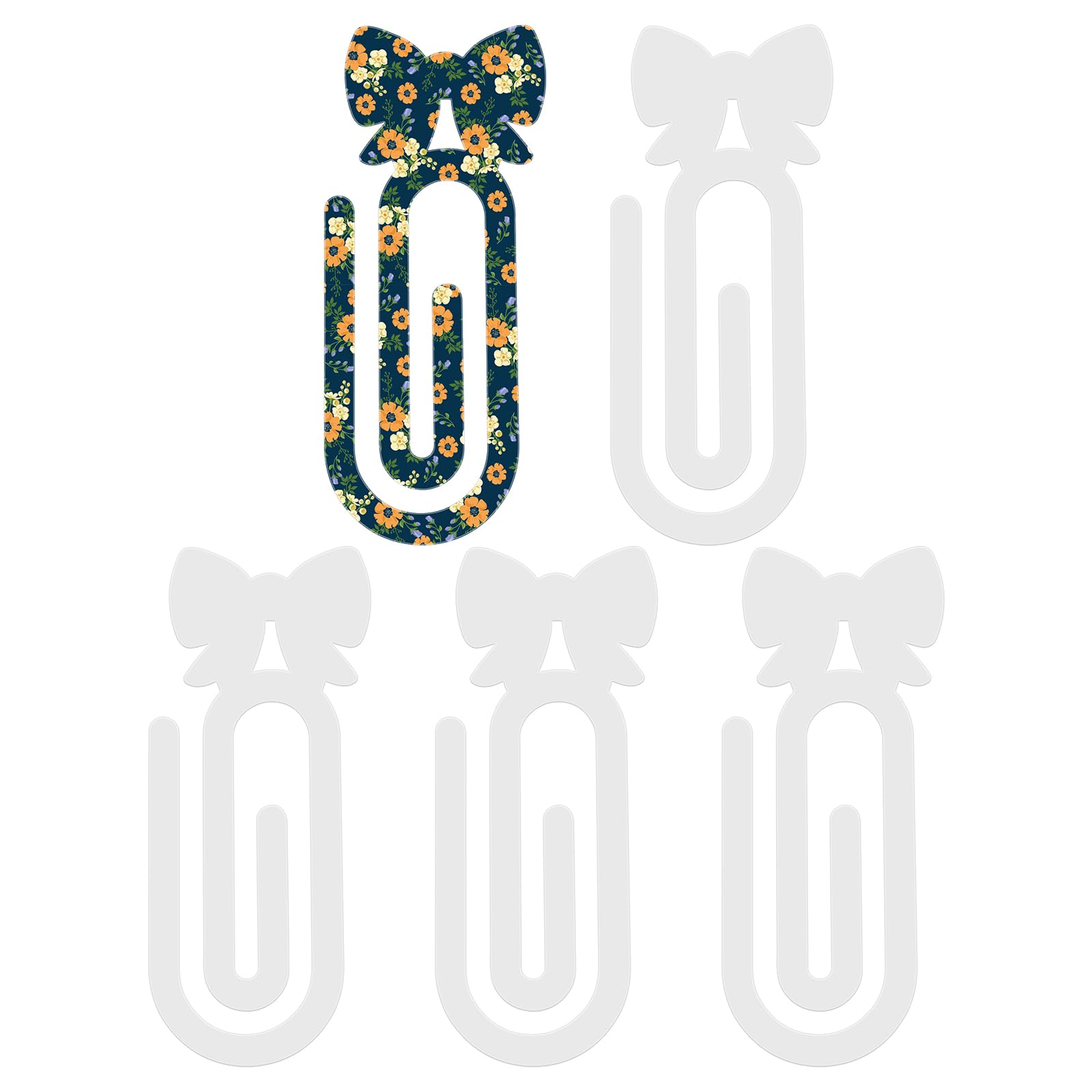 lasuroa 5 Pièces Supports Sublimation Plastique, Trombones Jumbo 10x3,7cm Supports de Trombones Nœud Fournitures Personnalisables pour Maison Bureau & École