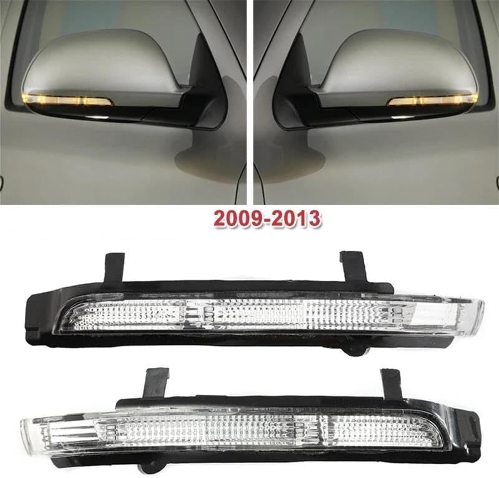 Auto-Seitenlichter Für Skoda Für Octavia 2009-2013 Auto Rückspiegel Licht(Schwarz)