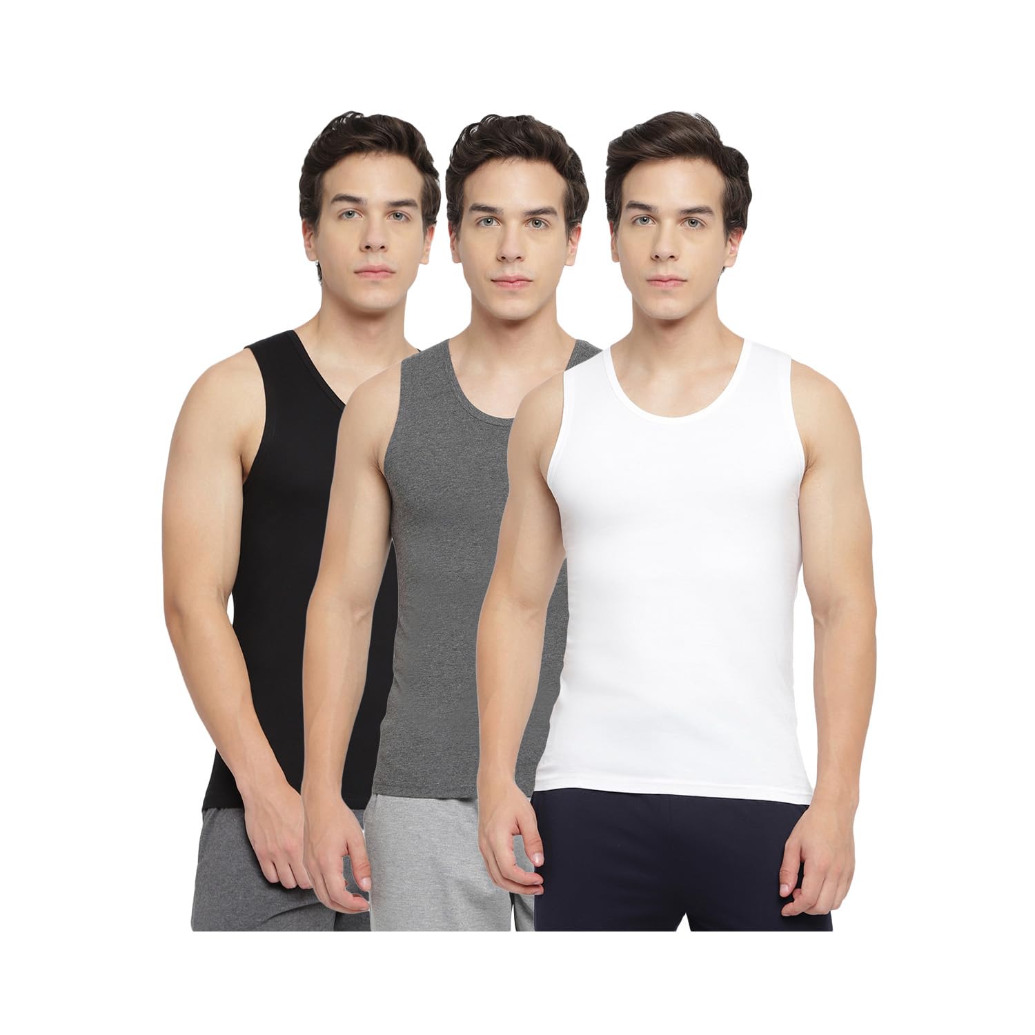 la intimo Men's Cotton Banyan - Round Neck Sleeveless Vest for Men, Soft Breathable 100% Combed Cotton Innerwear Sando, Regular Fit for Daily & Gym Wear-picture-24