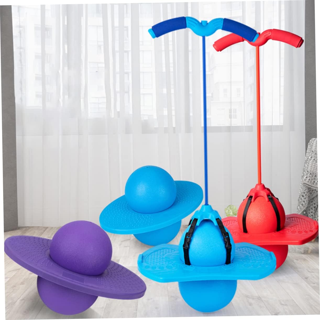 BESPORTBLE 1Set Jumping Ball with Handle for for Active Play Non Slip Pedal Soft Material Great for Birthdays Bouncing Ball for Boys