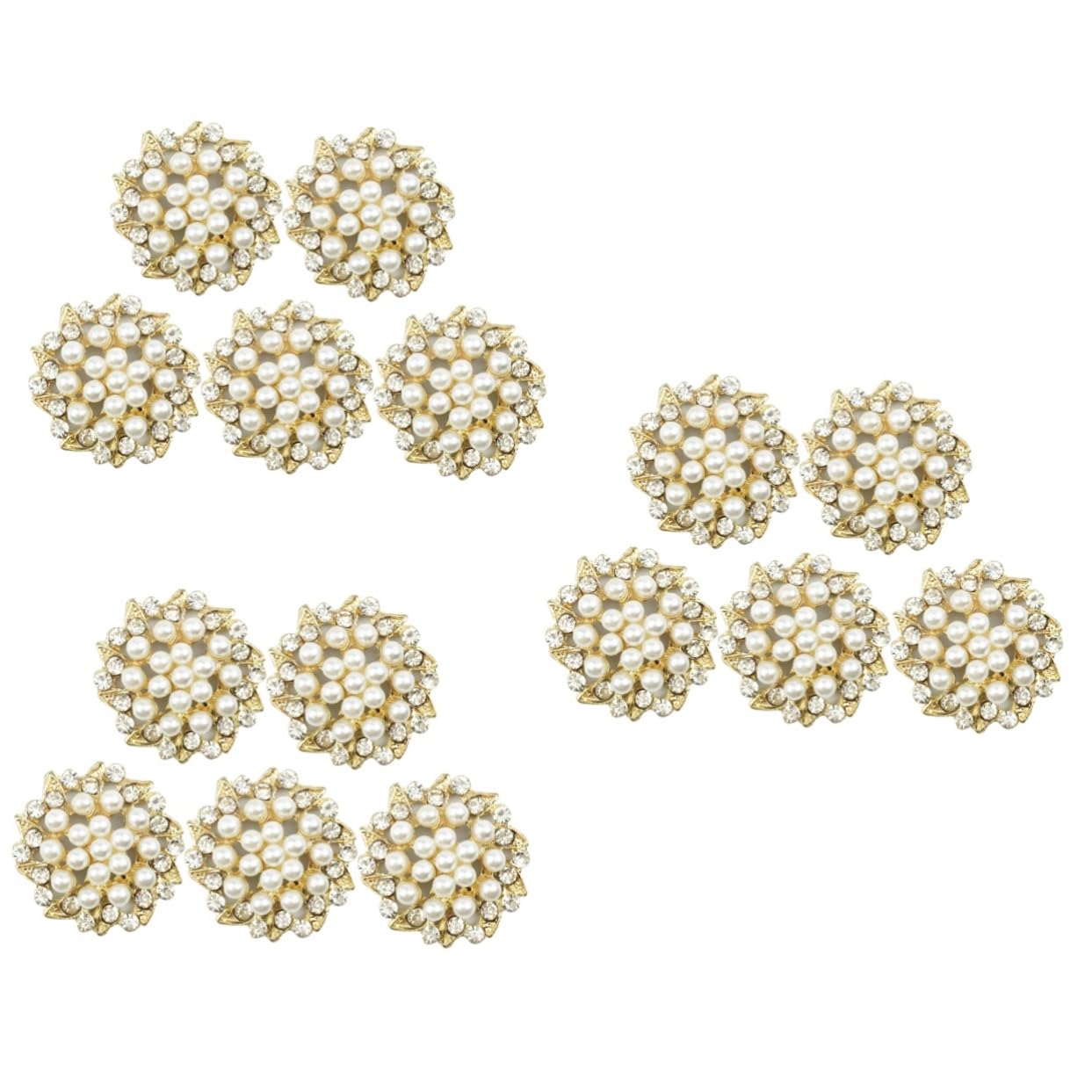 3 Set Di Spille Con Strass Unici Bottoni Decorativi Per Gioielli in Lega Gemme Per Il Viso 15 Pezzi * 3