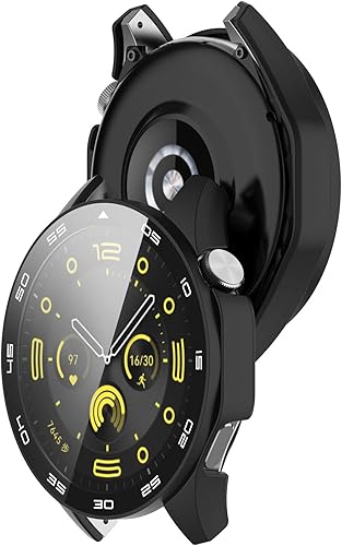 Miniatura 5 de Smartwatch - Funda protectora de policarbonato de cobertura completa con protector de pantalla de vidrio templado compatible con Huawei Watch GT4 de