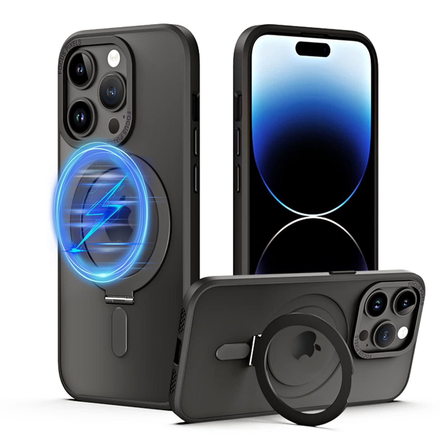 Coque pour iPhone 14 Pro Max coque compatible avec MagSafe étui antichoc noir dur - 8