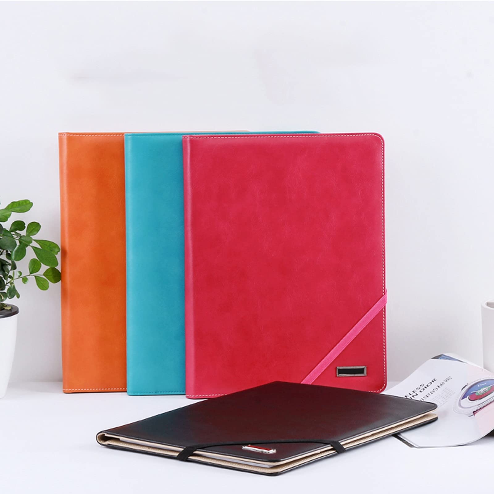 klemmbrettmappe Multi-Color Business-Dokumente Organisieren Multifunktionsdatenbinder Bürobesprechung in Zwischenablage mit Stifthalter für Schule, Büro, Geschäft Klemmbrett-Mappe ( Color : Black )