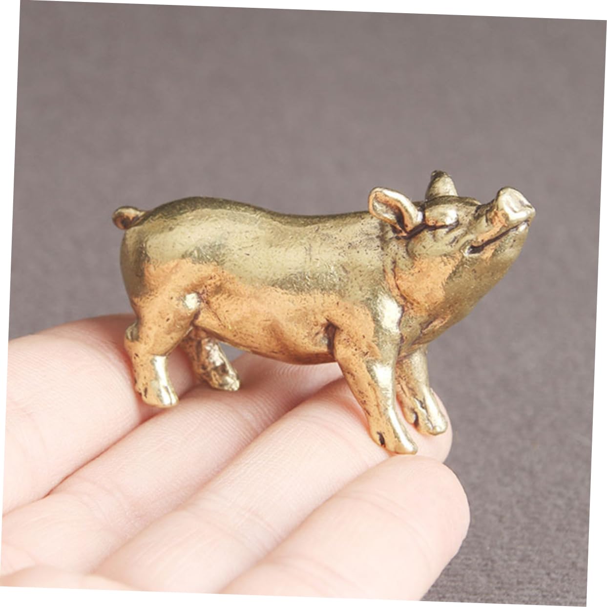 Amazon.co.jp: COHEALI レトロな真鍮製豚の置物 デスクトップ用彫像