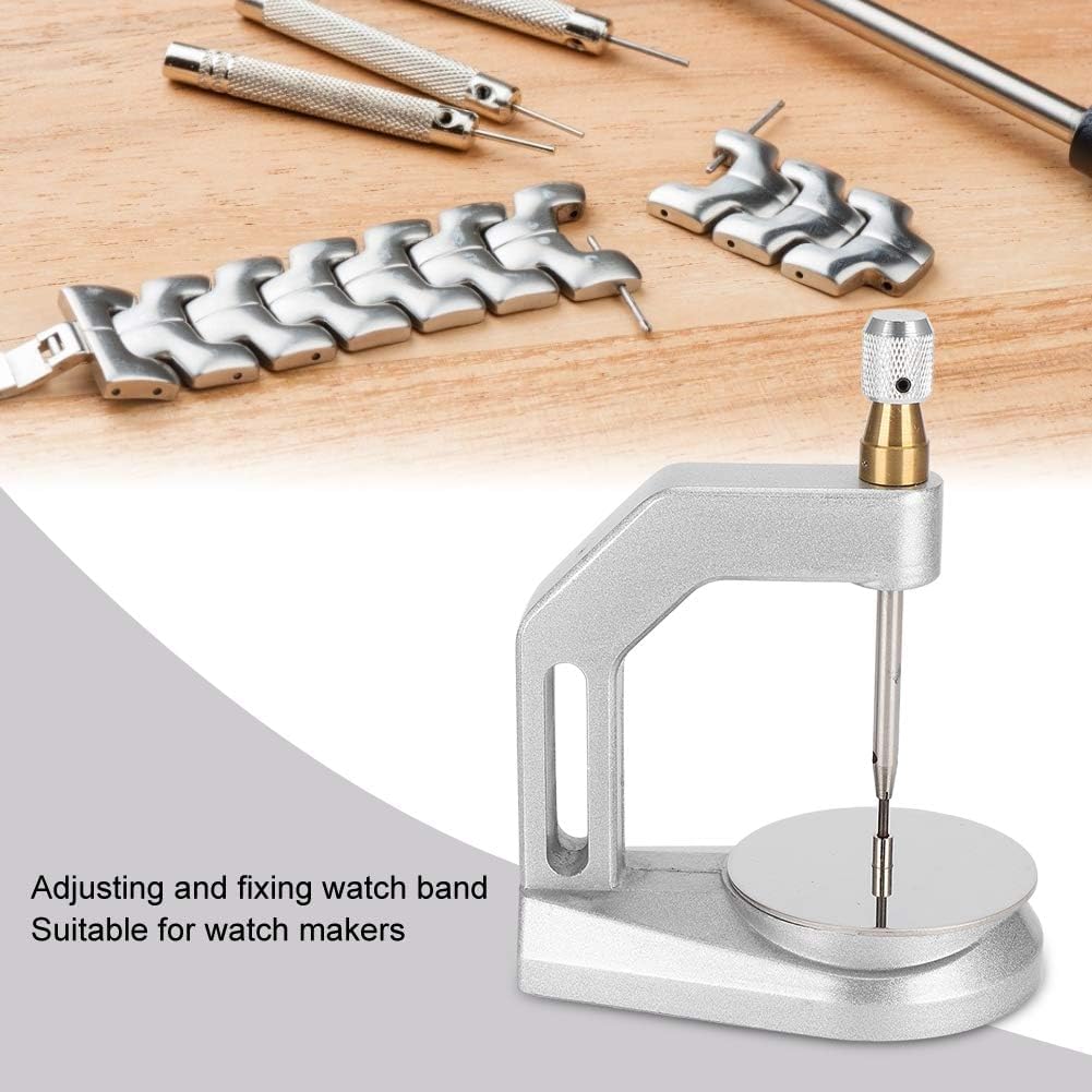 Quitapines Metálico con Soporte, 15 Cabezales y 2 Accesorios | Ajustador con soporte, 5 cabezales ranurados, 10 redondos y 2 accesorios de plástico para pulseras compatibles.