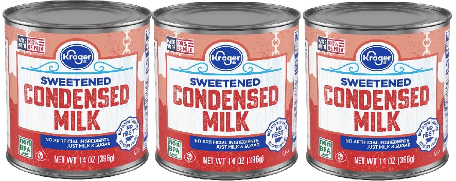 Sweetened Condensed Milk Just MILK, SUGAR (Pack Of 3 Cans) 14 oz.