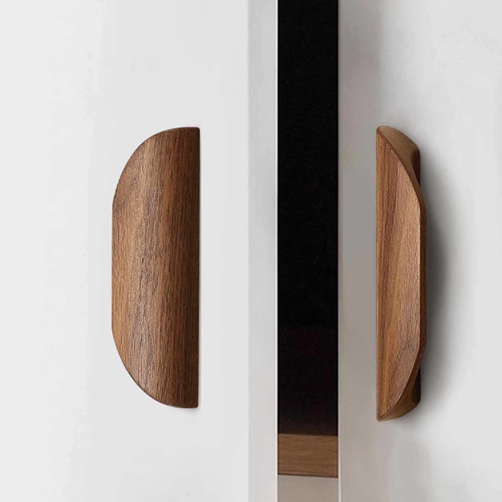 6 maniglie in legno di noce ad angolo quadrato da 36,5 cm in legno di noce, maniglia per porta armadio o cassetto maniglia in legno di noce