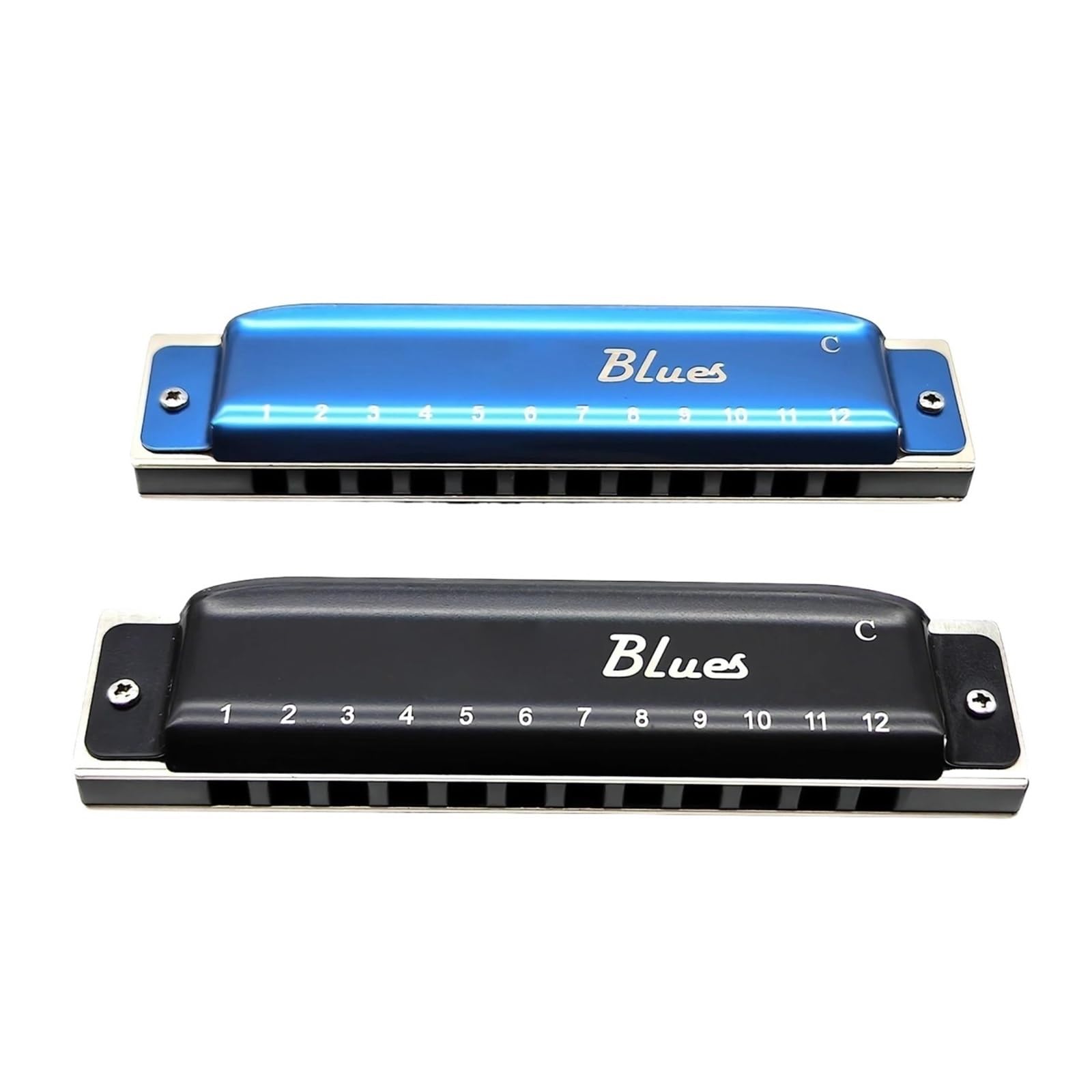 Blues 12 Fori Armonica Diatonica Professionale Chiave C Pettine In Alluminio Per Tutti(Type1)