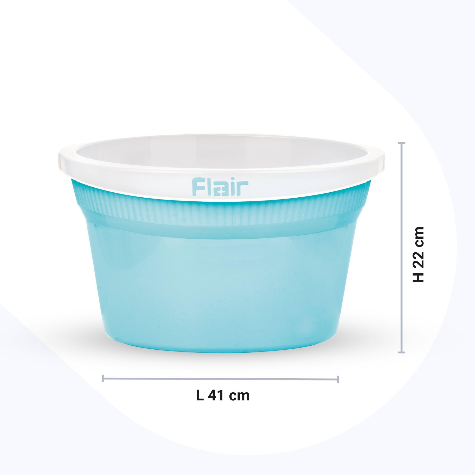 FLAIR Estella Bath Tub-20 LTR| Multipurpose Utility Gaint Tub | Durable Plastic Bath Tub | Baby Bathing Tub | Clothes Washing Tub for Bathroom I Blue 2