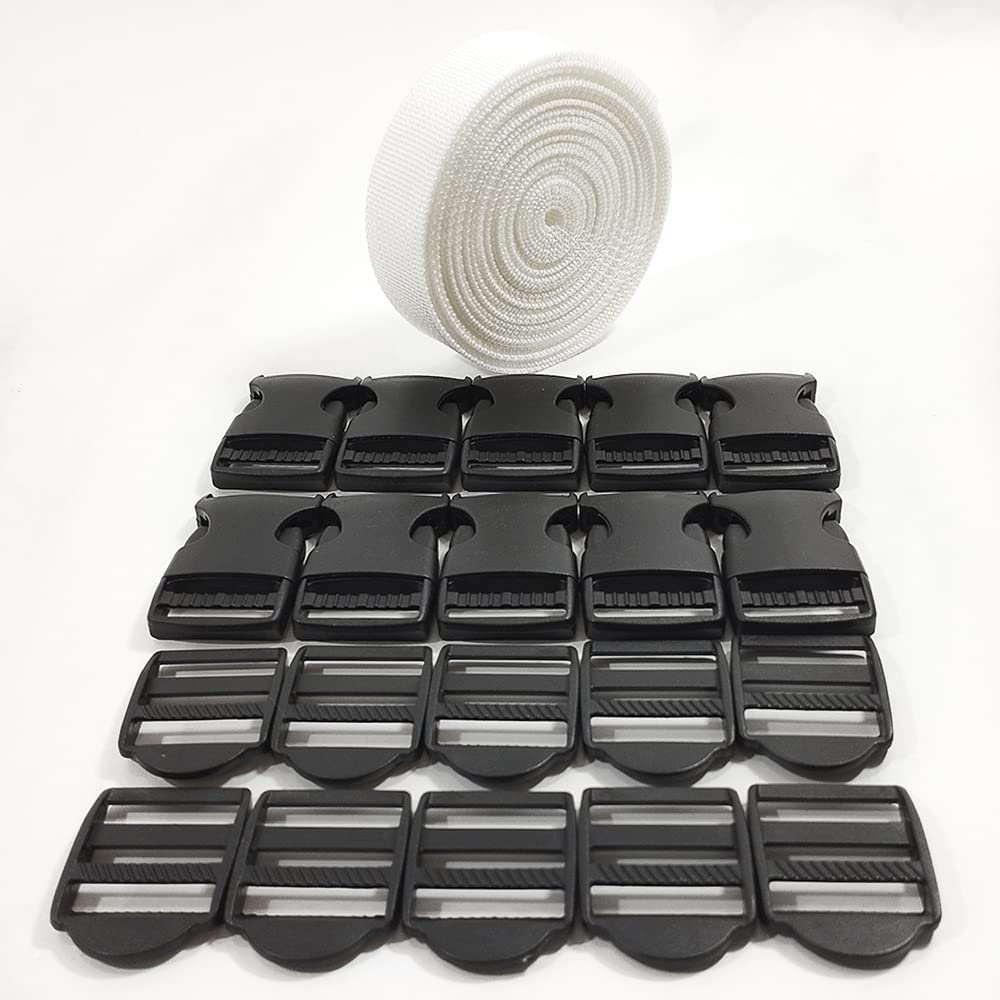 Sangle Polypropylène 38mm X 5m Avec 20 Boucles - Ruban Multi-usages Résistant Pour Sacs Bagages Camping