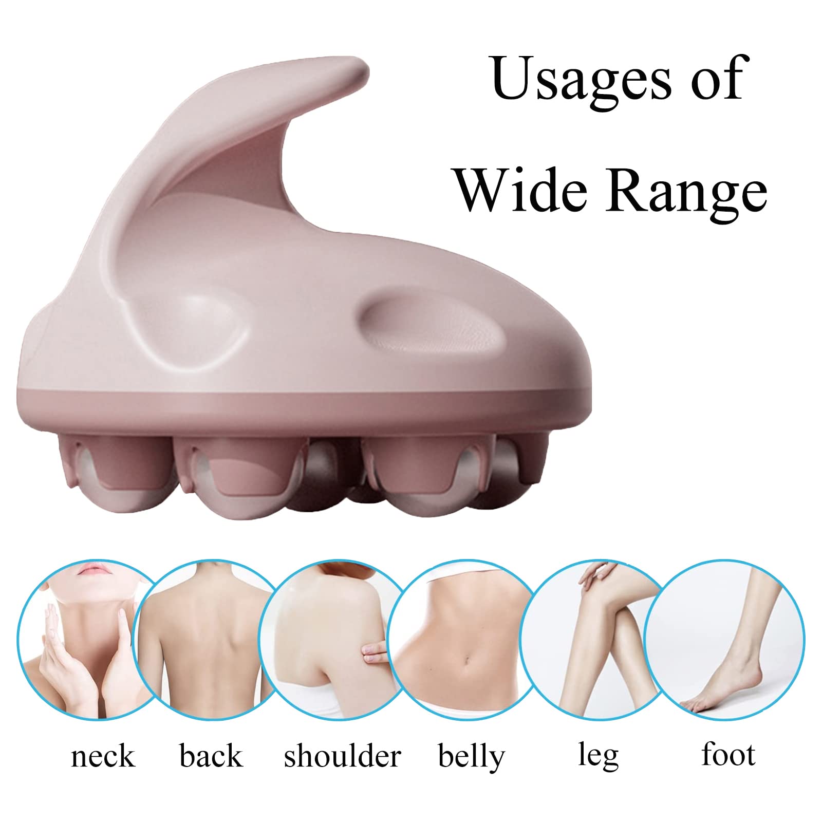WMM Masajeador de mano, herramienta de masaje de cuerpo completo con masajeador de bola rodante, rodillo manual de 361 grados para músculo, espalda, cuello, articulaciones, pies, hombros, piernas,