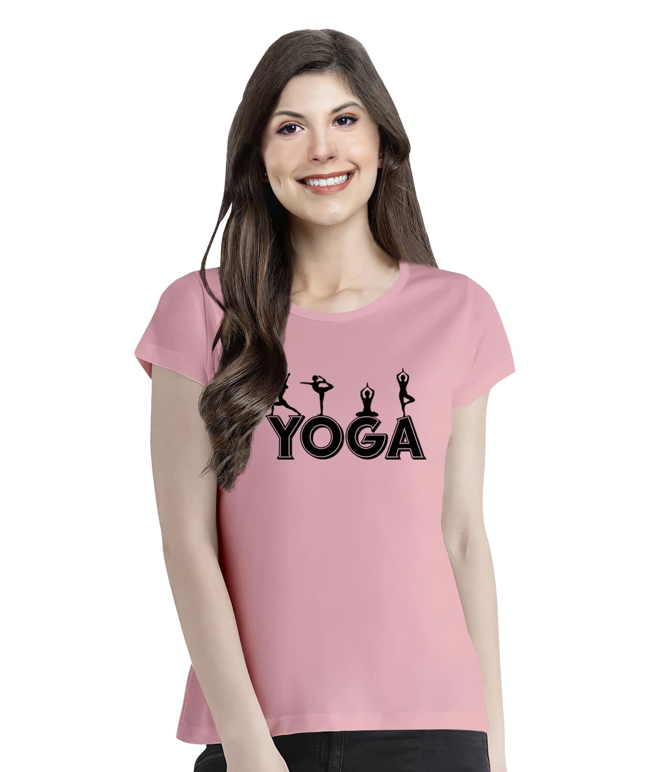 pooplu OPLU Women's Regular Fit Yoga Moves Cotton Printed Round Neck Half Sleeves Tshirt. Yoga, Exercise, Gym Trending Tshirts, Pootlu.-picture-26