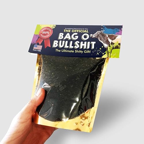 Miniatura 3 de GearsOut Bag O' Bullshit Funny Sack of Poop Mordaza de estiércol de vaca real Mordaza Ideas de elefante blanco Broma Relleno de calcetines Lista