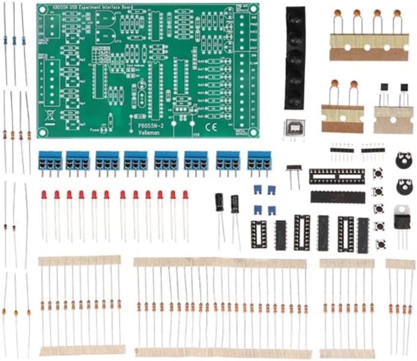 Whadda WSI8055N USB Experiment Interface Board DIY Kit Components