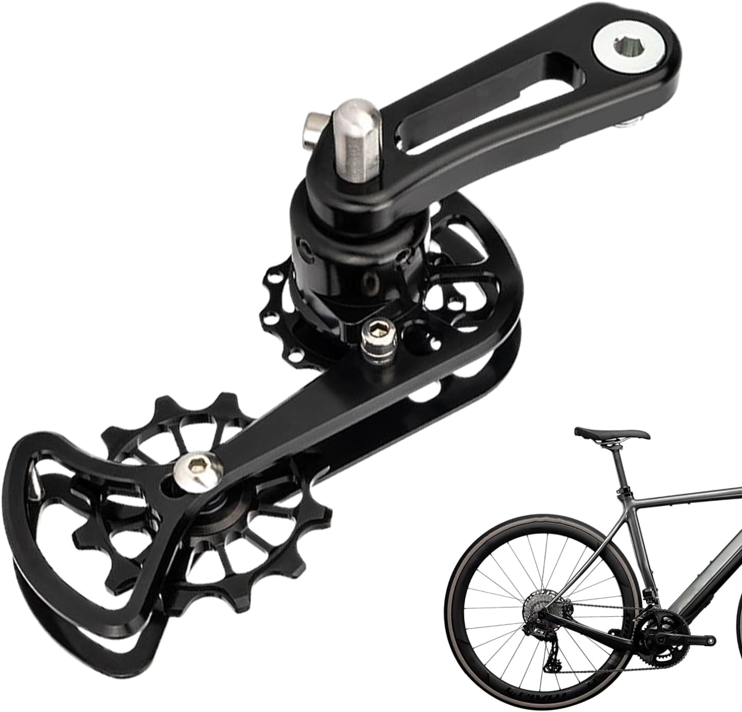 Chain Guide Single-Speed Bicycle Attachment, Heavy-Duty Alloy Chain Tensioner for Outdoor Road City Street Mountain Bicycles, Stable Cycling Accessory for Competition and Daily Use