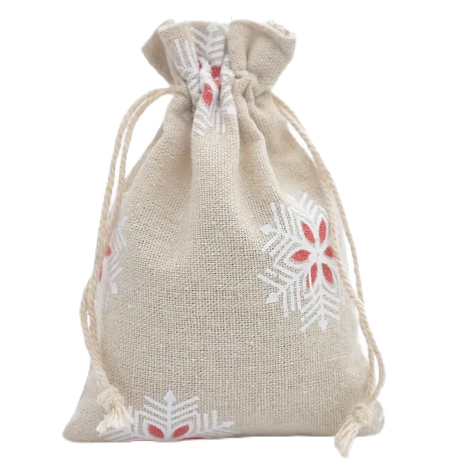 Jute Burlap Bags, Cotton Drawstring Bags 10 Pcs 10x14 cm Party Wedding Mini Storage Bag(Color3)