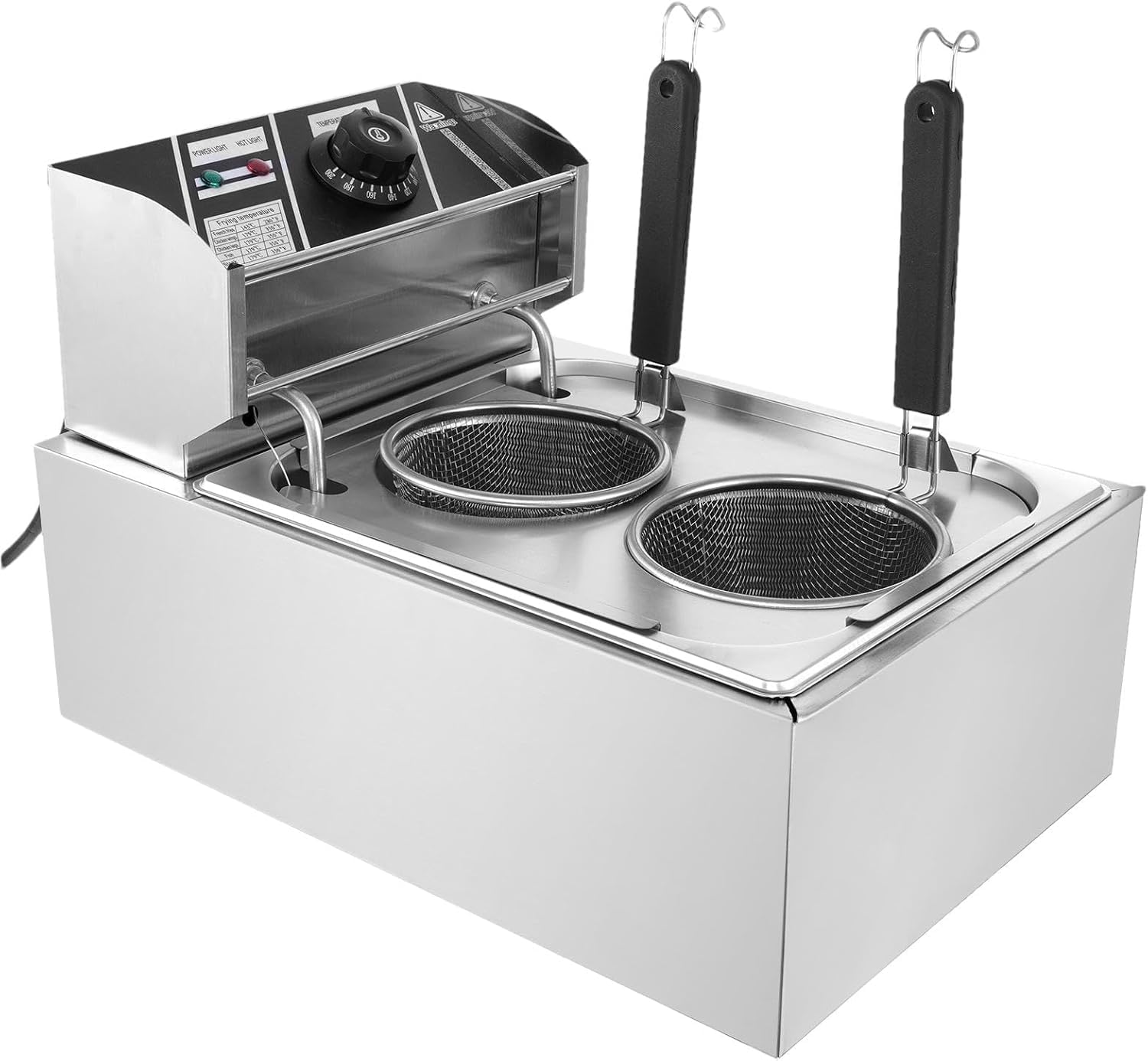 Kjzqxyx Commercial 2 Hole Pasta Cooker,1.5Kw Electric Noodle Maker, With Removable Basket & Noodle Filter, Adjustable Temperature,For Restaurants