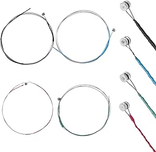 4 PCS Violin Strings Full Set(G-D-A-E), Universal Carbon Steel Copper Wound with Copper-Plated Ball End Classic Steel Strings for Instruments 4/4 3/4 1/2 1/4 Violin