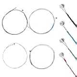 4 PCS Violin Strings Full Set, Universal Carbon Steel Copper Wound with Copper-Plated Ball End Classic Steel Strings for Instruments 4/4 3/4 1/2 1/4 Violin