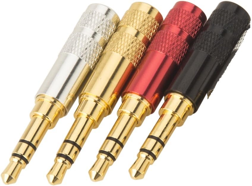 Timibis Mini Gold 3.5mm Stereo 3 Pole Headphone Jack Audio Solders for Video 4Colour