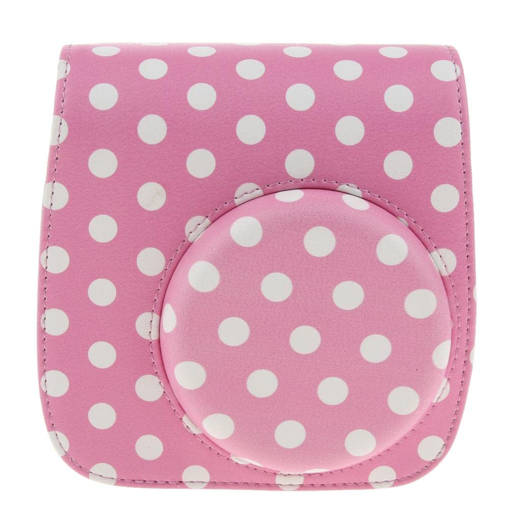 SAZ DEKOR Pink + White Dot Camera Case Bag with Strap for Compatible with Fujfilm Instax Mini 9 Instant Film Camera, Also for Compatible with Fujfilm Instax Mini 8 and Mini 8+ Instant Film Cameras-image-35
