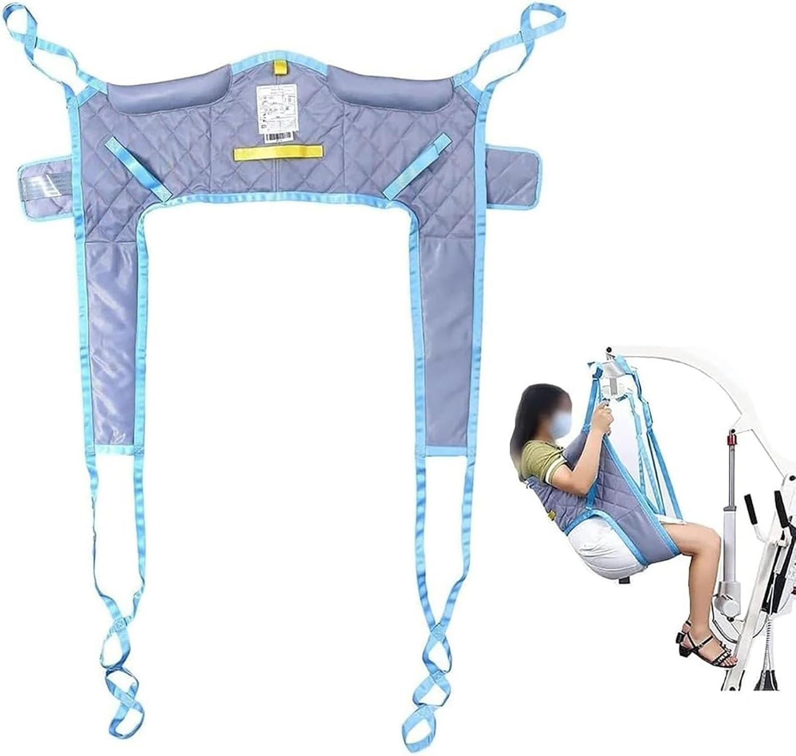 Arnés para traslados, Cinturón de Transferencia,cabestrillo universal de cuerpo entero con apertura de inodoro, cabestrillo de elevación para inodoro, para ancianos, bariátricos, discapacitados, enfer