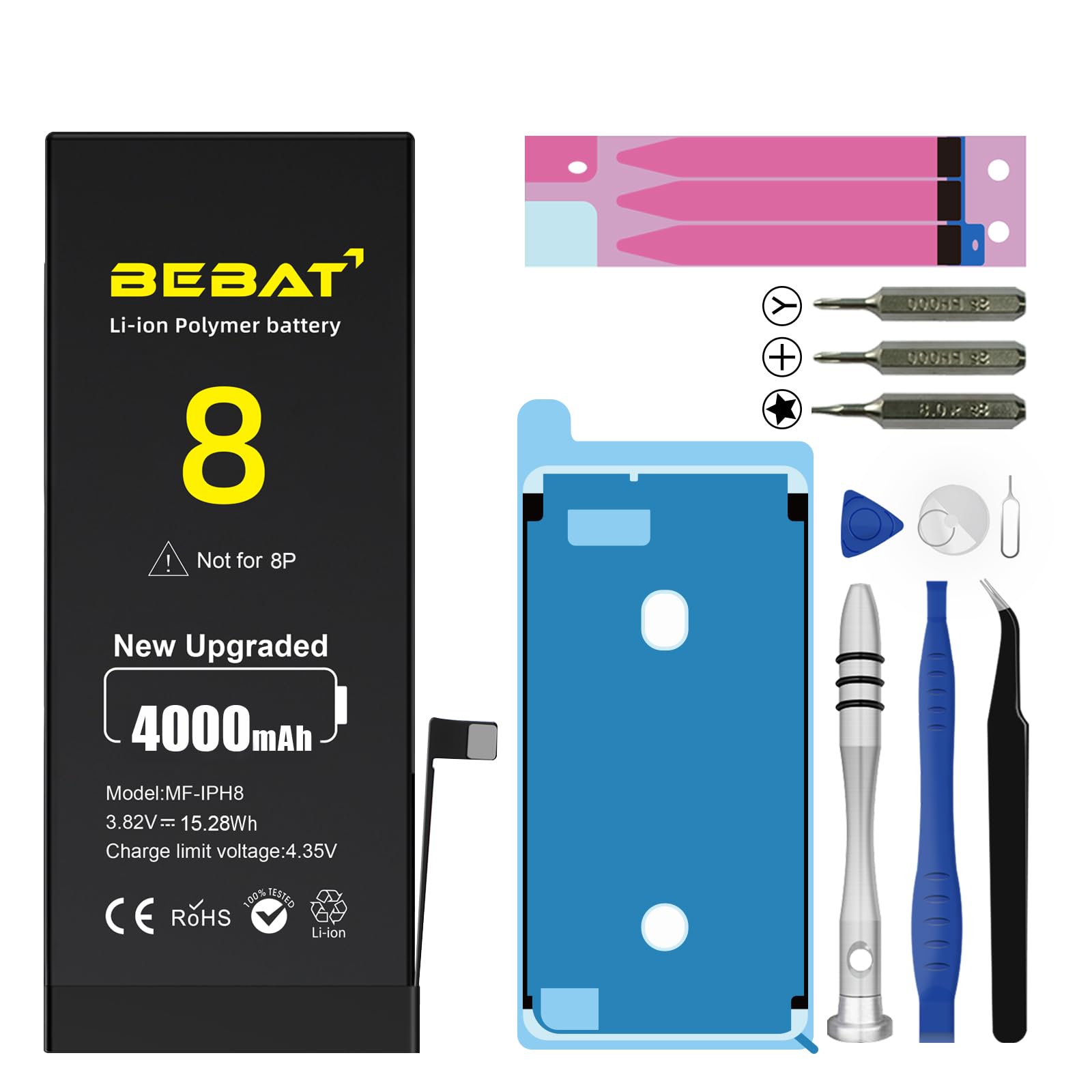 Amazon.com: BEBAT Replacement for iPhone 8 Battery, 4000mAh