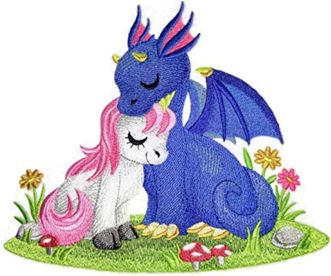 Custom Legendary Mythical Unique Unicorn [Magical Cuddles] Embroidery Iron On/Sew Patch [7.8" * 6.676"][Made in USA]