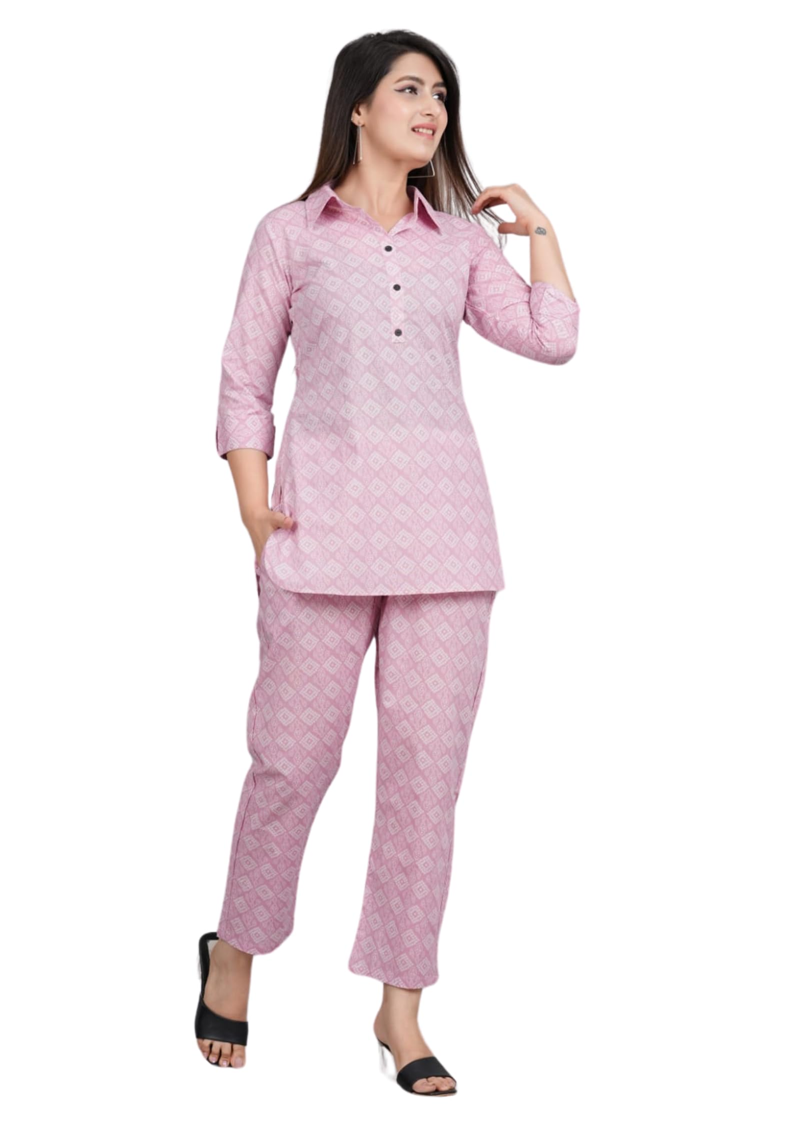 westlyn Women's Cotton Flower Printed Night Suit Set-picture-17