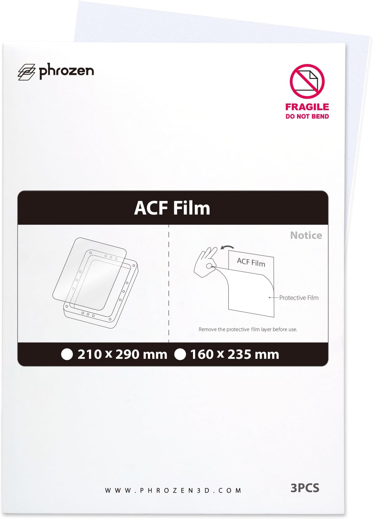 phrozen 3pcs ACF Film High Durability Dual Surfaces, Less Peeling Force (A4 Size, 210 * 290mm)