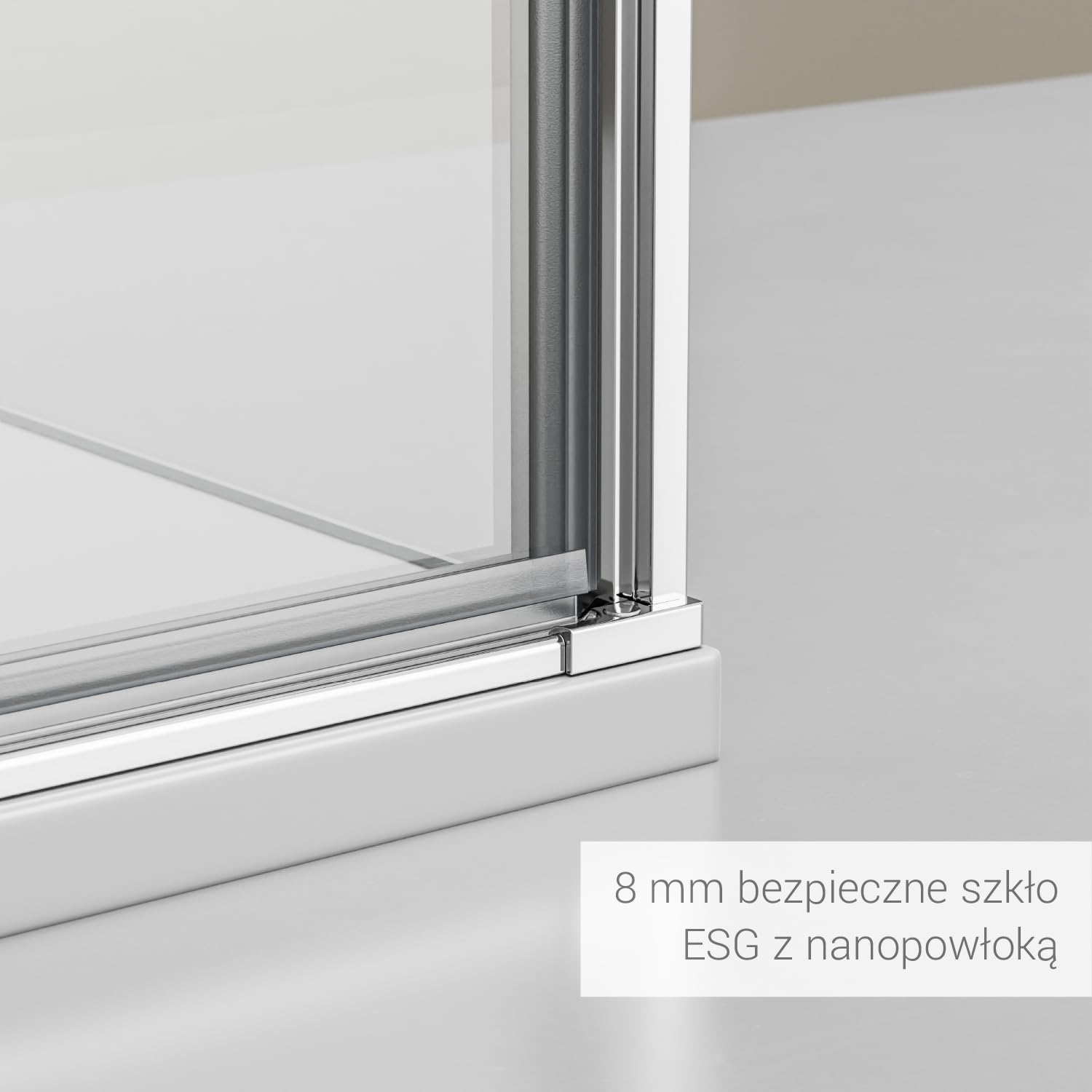 BERNSTEIN Kabina prysznicowa 90x100cm wysokość 195cm narożna kabina prysznicowa z wejściem od przodu NT416 szkło bezpieczne ESG 8 mm ze szkła przezroczystego z nano