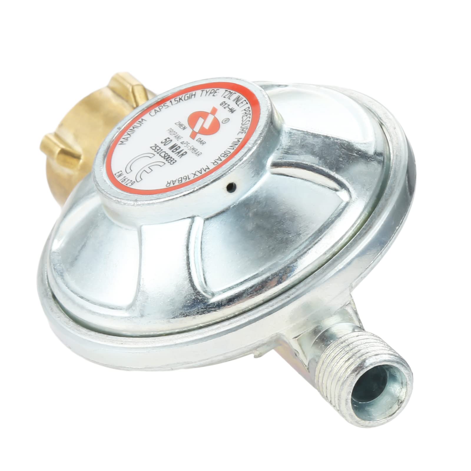 Gasregler Druckminderer 50mbar+Gasschlauch 150cm 1/4" Linkegewinde Betriebsdruck Gas Niederdruckregler Druckregler Zubehör/Ersatzteil für Gasgrils für Camping Picknicks Grillpartys