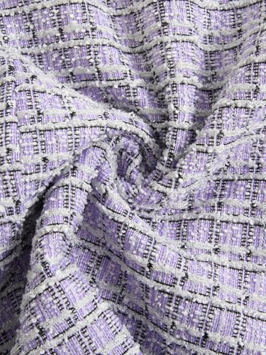 Image of Floerns Women's Plaid Tweed Dress Sleeveless Square Neck Elegant Work Mini Dress