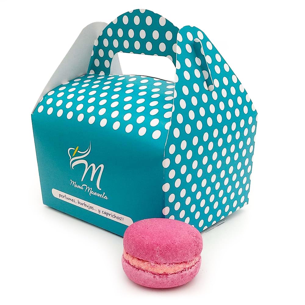 Pack Regalo 6 Macabombs Aroma Frambuesa - Bombas de baño hidratantes con aceite de aguacate, manteca de karité, manteca de cacao y sales de mar