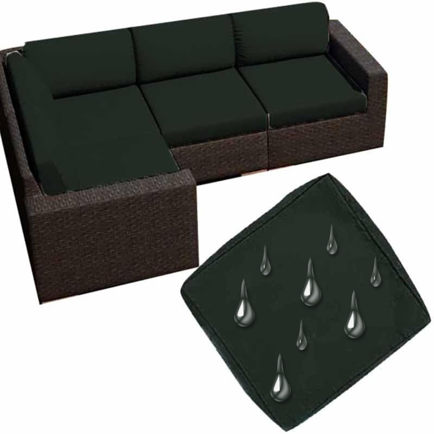 Uwobtn Color17 Replacement Outdoor Cushion Covers Waterproof, 50X50 60X60 Garden Sofa Seat Cushion Slipcover With Zipper, Removable Patio Cushion Covers For Indoor Outdoor Rattan Furnitur(,60X55x10cm)